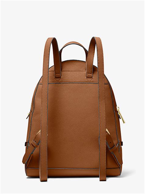 michael kors rhea medium debossed logo leather backpack|michael kors signature backpack.